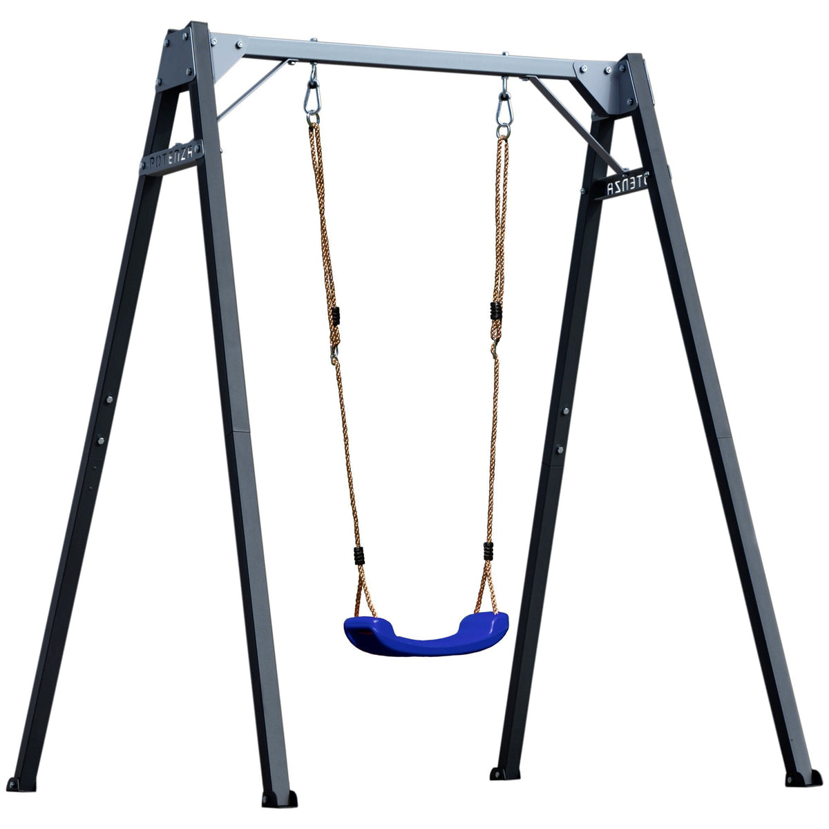 Portique balançoire simple avec balançoire bleue, ensemble complet