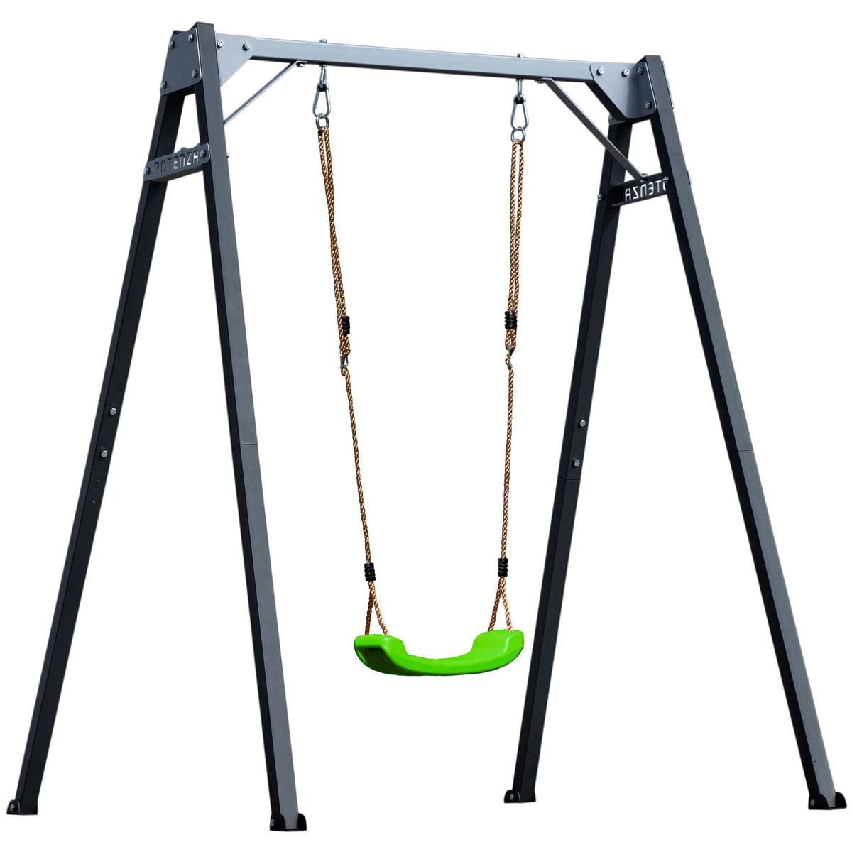 Portique balançoire simple avec balançoire verte, ensemble complet