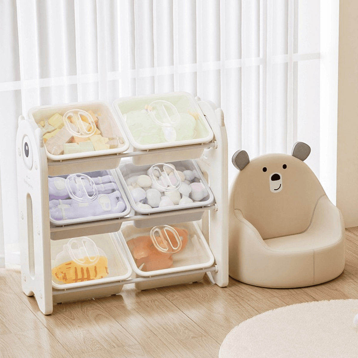 Rangement jouets MICCOO avec bacs à couvercle
