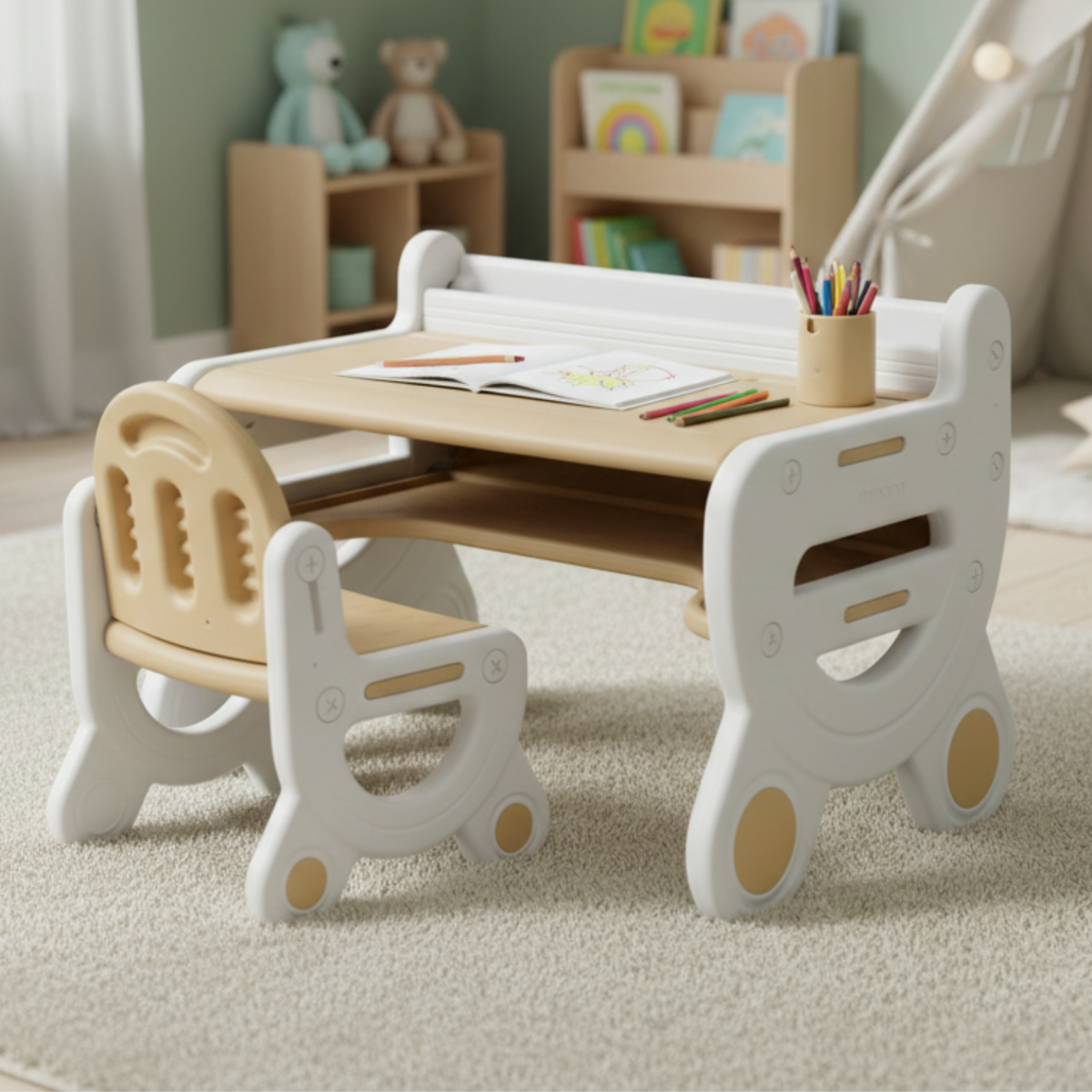 Enfant à sa table MICCOO Coffee dans sa chambre