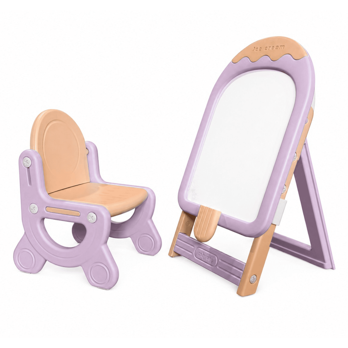 Tableau magnétique réglable avec chaise MICCOO violet