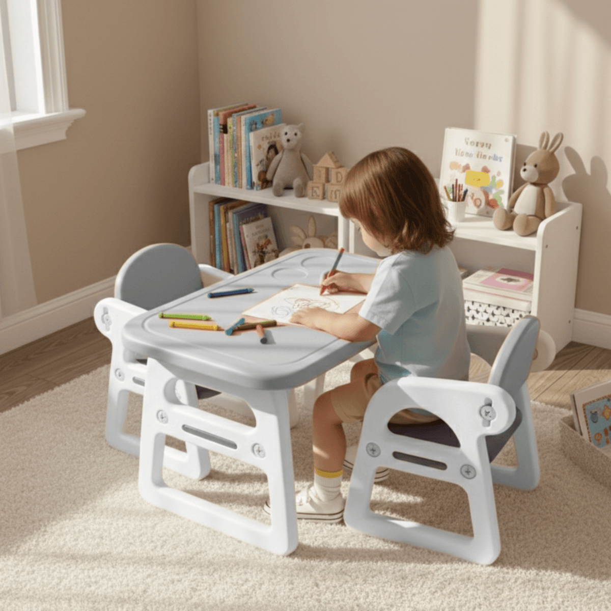 Enfant dessinant à sa table MICCOO
