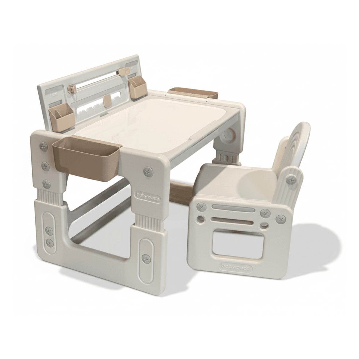 Table enfant beige à plateau réglable et chaise MICCOO
