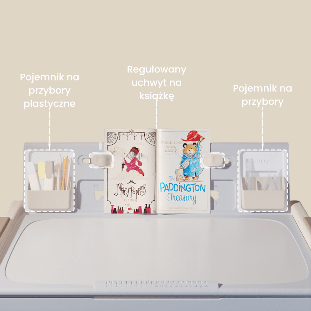 Rangements à feutres et porte-livre réglable